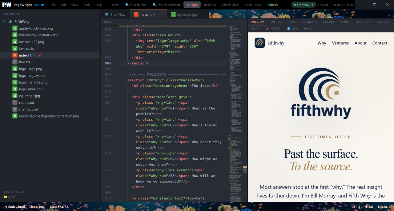 PageWright with the Coral Reef color theme
