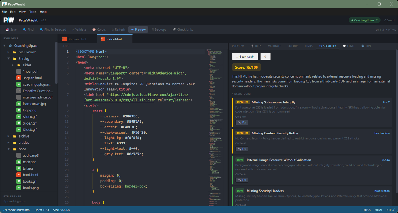 PageWright live preview